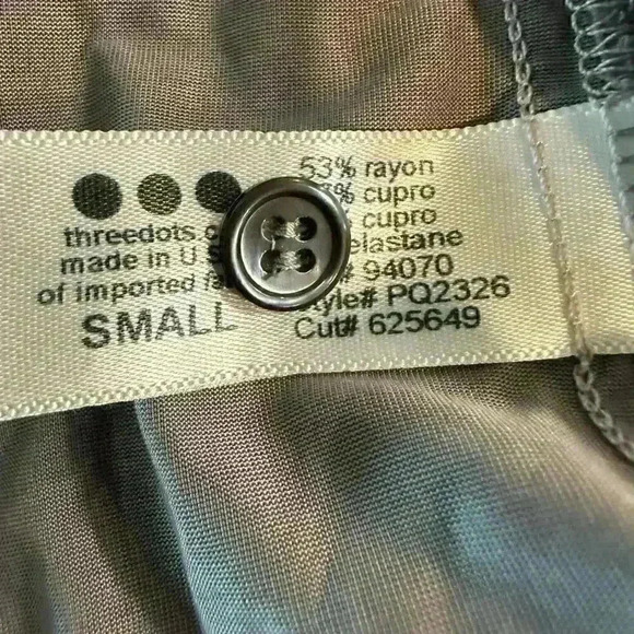 THREE DOTS BUTTON DOWN WITH HIDDEN BUTTONS LONG SLEEVES AND MOCK COLLAR SIZE S - Picture 6 of 7